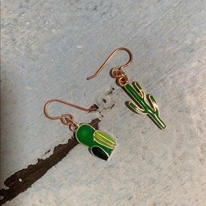 handmade cactus earrings